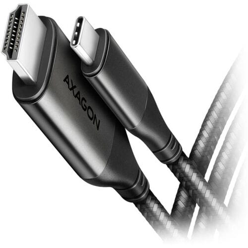 AXAGON RVC-HI2MC USB-C-kabel HDMI / USB-C Aansluitkabel HDMI-A-bus 1.8 m Zwart