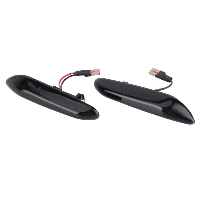 Feu clignotant d'aile 3000K LED Ambre Indicateur latéral Lentille Fumée Compatible pour E60 E61 E90 E91 E81 E82 E88 E46 X3 X1 black