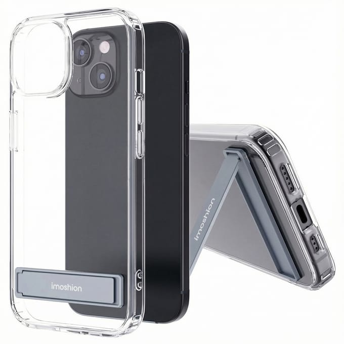 imoshion Hoesje - Geschikt voor Apple iPhone 15 - Stand Backcover - Transparant