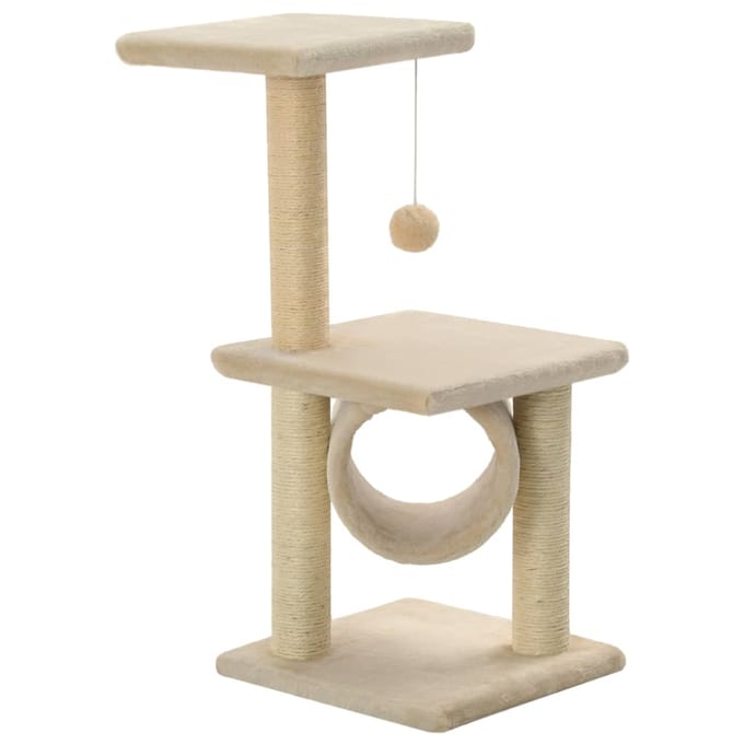 vidaXL - Kattenkrabpaal - met - sisal - krabpalen - 65 - cm - beige