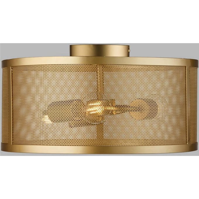 Searchlight Plafondlamp Fishnet, goud, Ø 45 cm