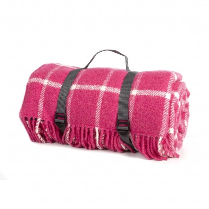 Picknickkleed Polo Geruit Roze - Wol - Waterdicht - 145x183cm - Tweedmill