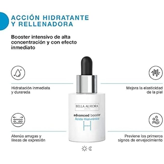 Sérum - BELLA AURORA - Advanced Booster H - 3 acides hyaluroniques - Hydratant - Anti-rides