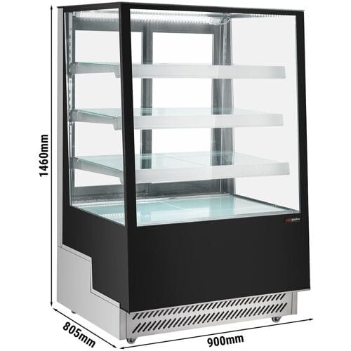 GGM Gastro Kühl- & Kuchenvitrine - 900mm - Doppelverglasung - mit 3 Ablagen