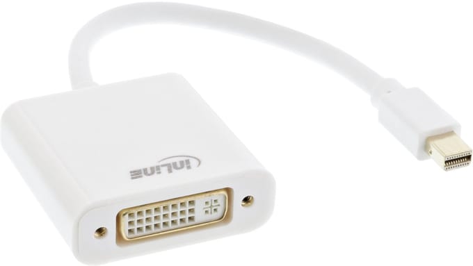 InLine® Mini DisplayPort naar DVI adapter, wit, 0,15 m