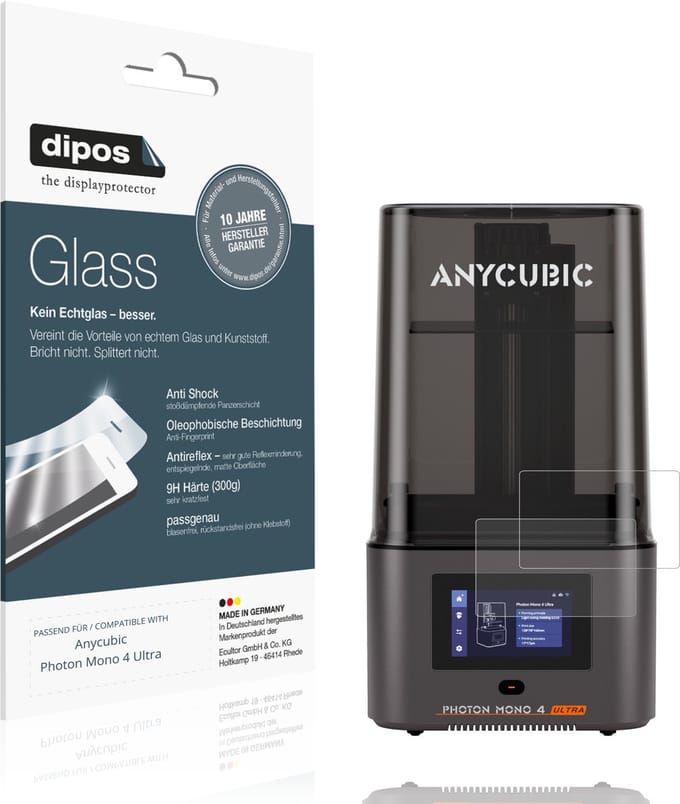 dipos – 2x Matte Pantserfolie geschikt voor Anycubic Photon Mono 4 Ultra | 9H Screenprotector