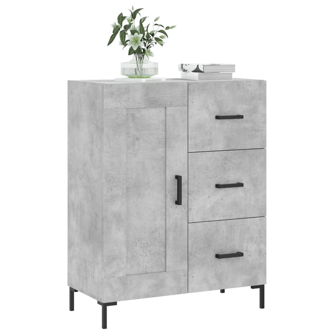 vidaXL - Dressoir - 69,5x34x90 - cm - bewerkt - hout - betongrijs
