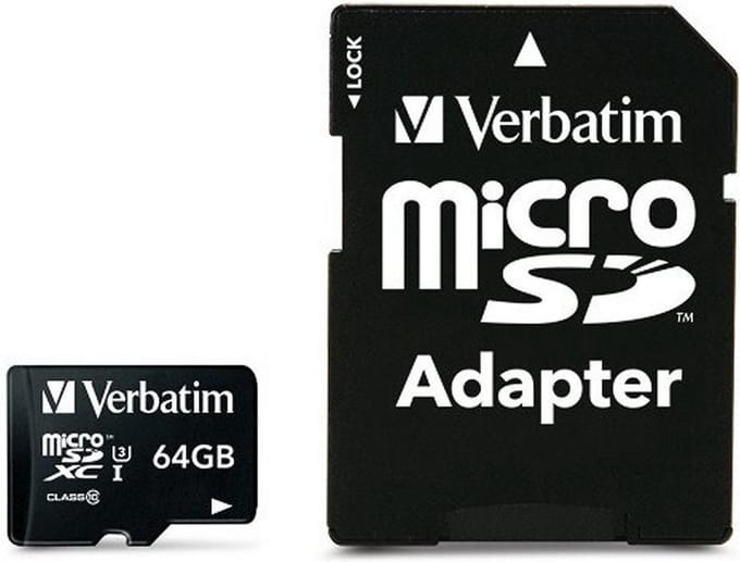 Verbatim PRO microSDXC-kaart 64 GB Class 10, UHS-I, UHS-Class 3 Incl. SD-adapter