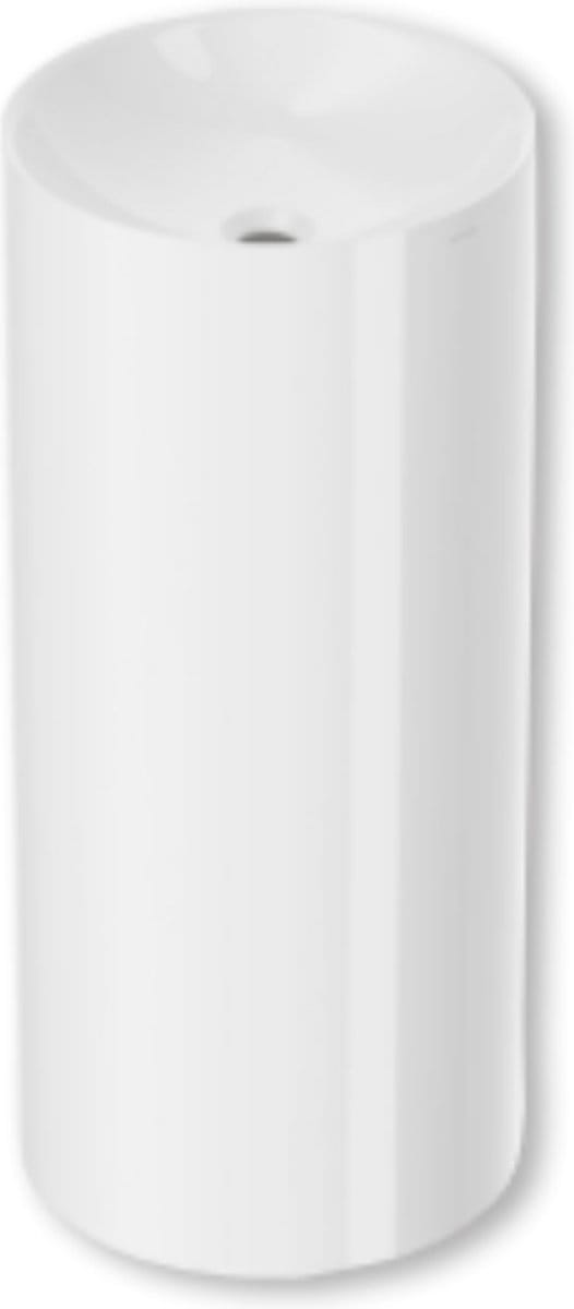Vrijstaand composiet wastafel Circo ø40x90cm glanzend wit - zonder kraangat