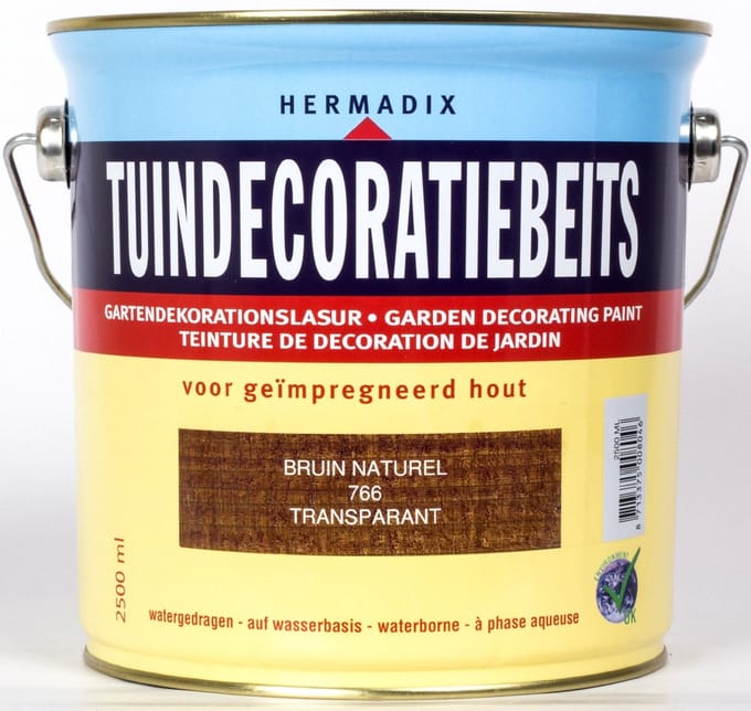 Hermadix Tuindecoratiebeits Transparant 766 Bruin Naturel - 2.5 l