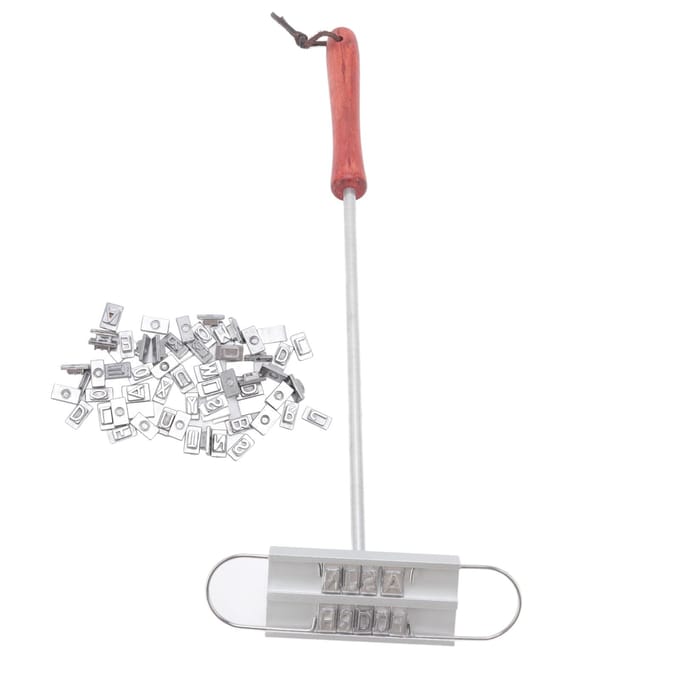 BBQ Branding Iron Engelse Letters Roestvrij Staal Steak Branding Iron met Houten Handvat voor Grillen white