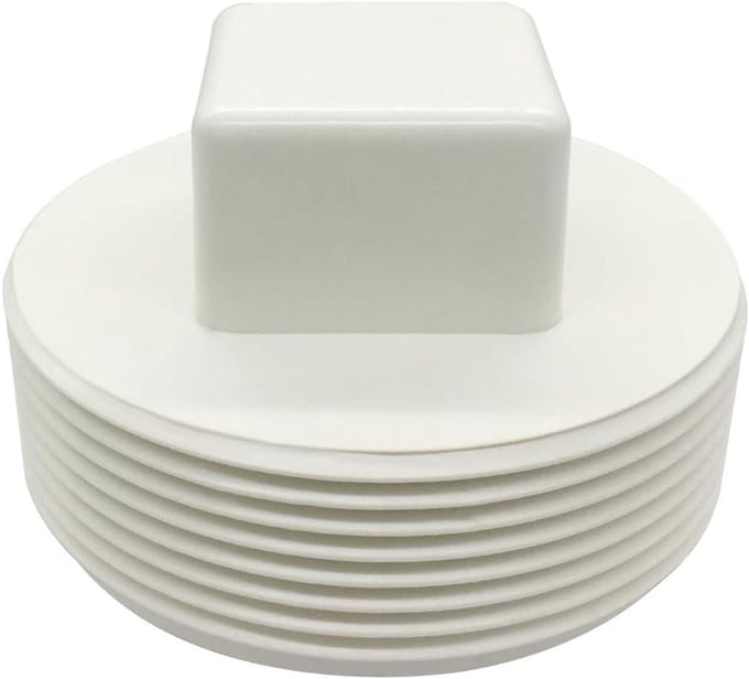 PVC Schroefdraad Plug - Eindkap Pijp - Afsluiten Leiding - Corrosiebestendig Materiaal - 2-1/2 Inch - Wit