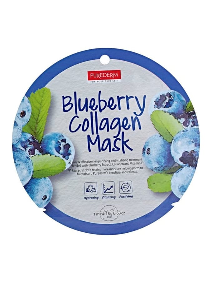 PUREDERM - Circle Mask - Blueberry Collagen - 1stuk