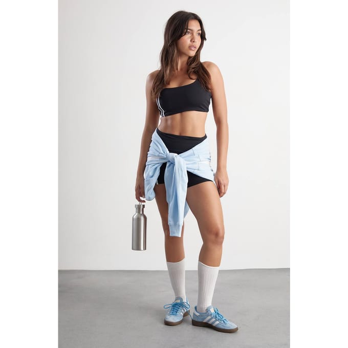Dames Dsgn Studio Sculpt Mini Short Met Zijstreep En Omslag | Black | Maat: Medium
