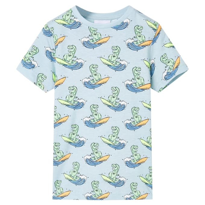vidaXL - Kinderpyjama - met - korte - mouwen - 116 - lichtblauw