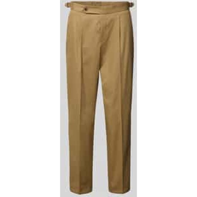 Tapered bandplooibroek van katoenmix, model 'PERINO'