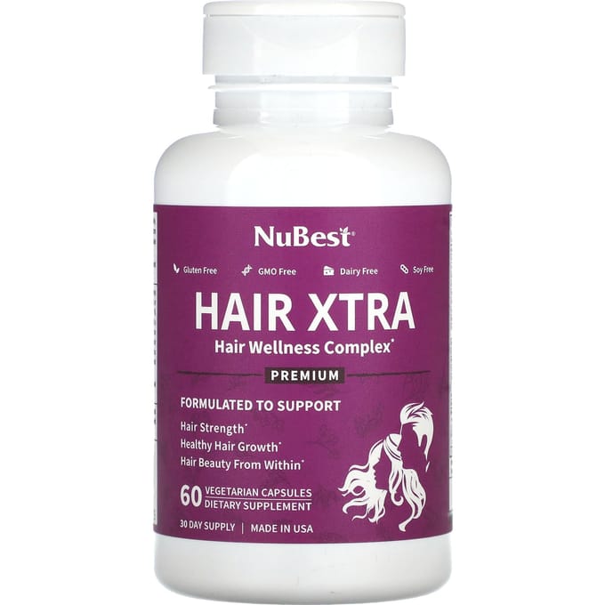 NuBest, Hair Xtra, 60 Plantaardige Capsules