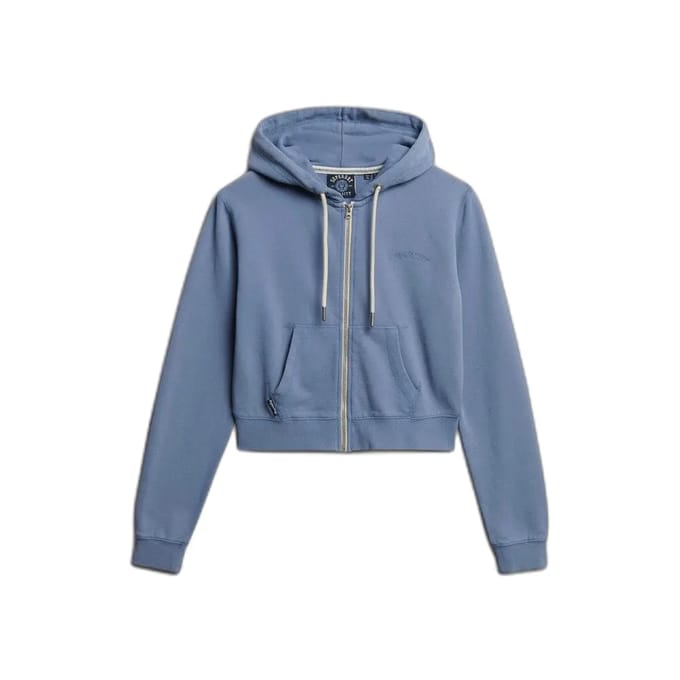 Superdry - Essential Logo Cropped Zip Hoodie - Dames - Hoodies