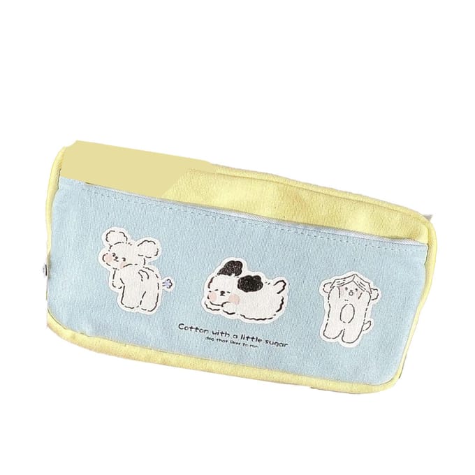 Grote Etui Multipurpose Schattig Hoge Capaciteit Meerdere Vakken Draagbaar Canvas Etui voor School Thuis beige