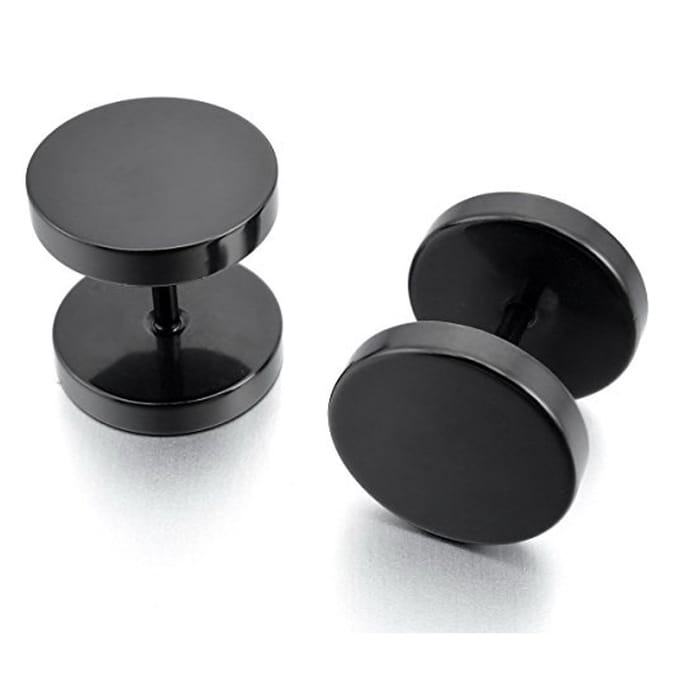 Zwarte Oorbellen - Oorknoppen - Piercings - Studs - 10mm