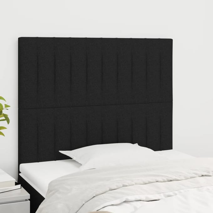 vidaXL - Hoofdbord - zwart - 90x5x118/128 - cm - stof