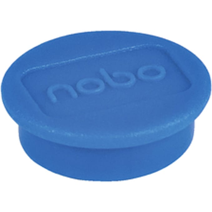 Nobo Magnetische Whiteboard Magneten, pak van 10 stuks, 13mm Gekleurde Magneten Blauw