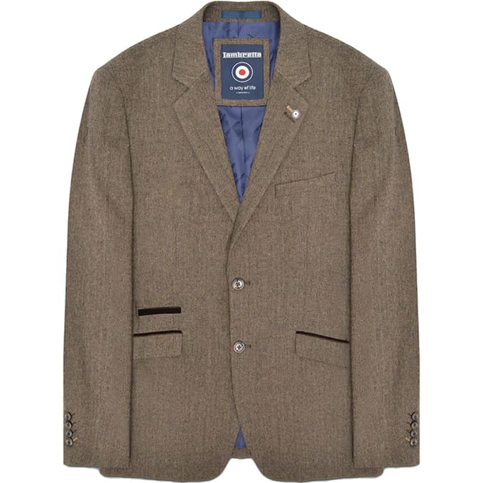 Lambretta Heren Morgan Herringbone Blazer (Bruin)