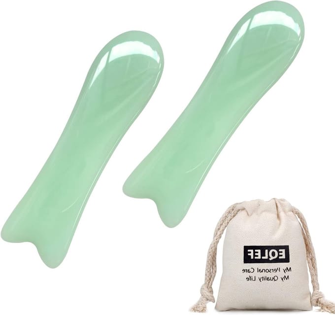 Solidchoice - Set van 2 Natuurlijke Jade Guasha Schrapers