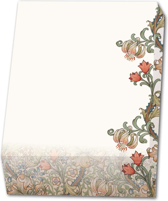 Bekking & Blitz - Memoblok - Memo blocnote - Notitieblok - Kunst – Art Deco - William Morris - Kasteel De Haar Haarzuilens