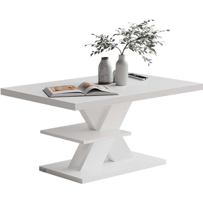 Casaria Salontafel Detroit - Extra Legblad 90x60x45cm - Wit