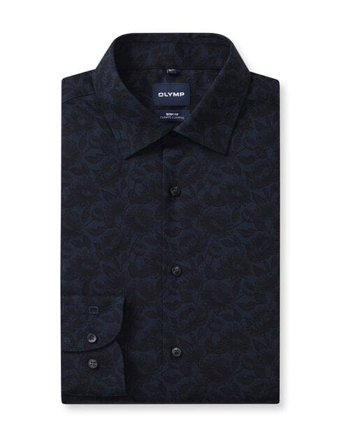 OLYMP Level Five 24/Seven Overhemd, Body Fit, Kent, Marineblauw