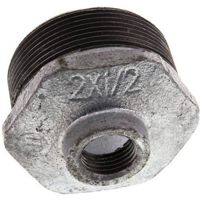 R 2'' x Rp 1/2'' M/F Verzinkt Gietijzeren Verloopring 25 Bar