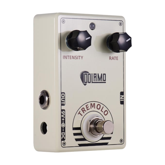 Dolamo D-13 Vintage Stijl Tremolo Gitaar Effectpedaal met Intensiteits- en Snelheidsregelaars True Bypass beige