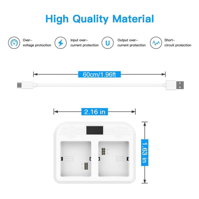 Batterijlaadstation compatibel met Arlo Ultra 4k Arlo Pro 3 Camera Dual Charging Station LED wit
