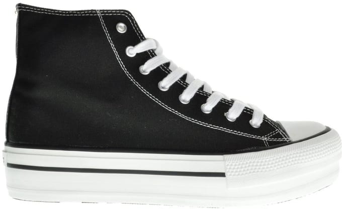 Zwarte Canvas Sneaker Plateau maat 35