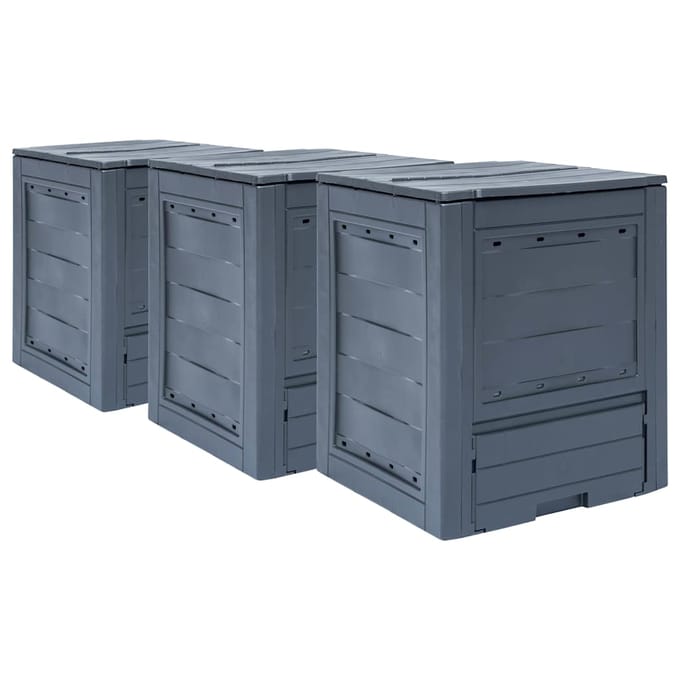 vidaXL - Compostbakken - 3 - st - 780 - L - 60x60x73 - cm - grijs