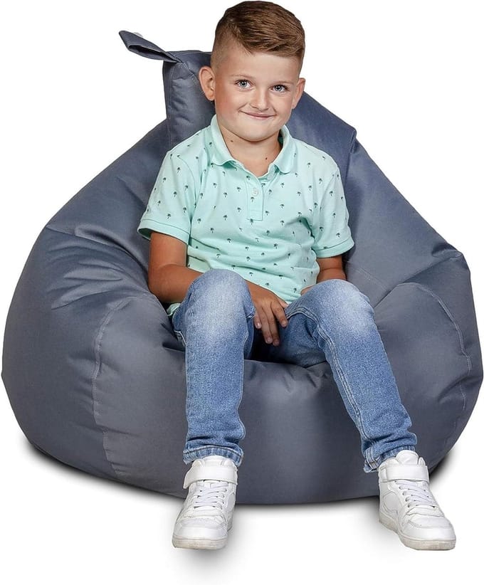 Zitzak - Poef Stoel - Ontspannen Zitten - Vuilafstotend Polyester - 90 x 110 Cm - Grijs