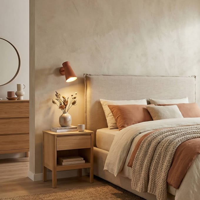 Argon Wandlamp Lotta, terracotta, spot, staal, verstelbaar
