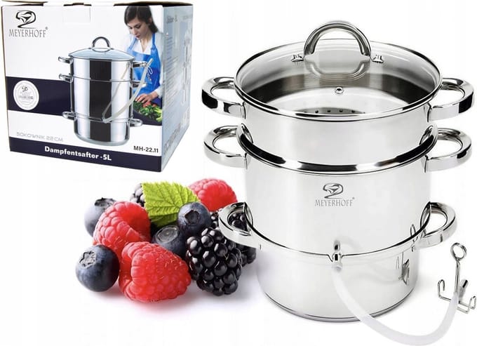 Ontsapper 5 Liter – RVS Stoomextractor & Stoompan – Ø22 cm – Inductie – Met Aftapslang