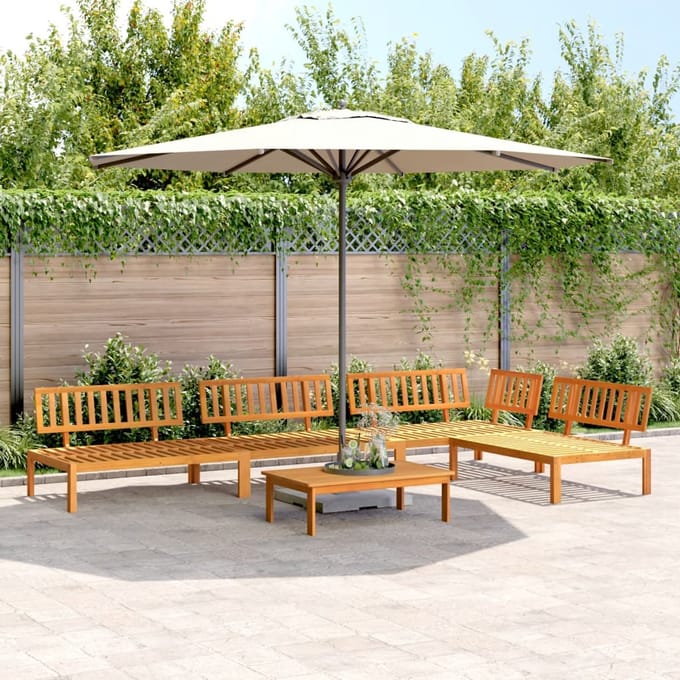 vidaXL 5-delige Loungeset pallet massief acaciahout