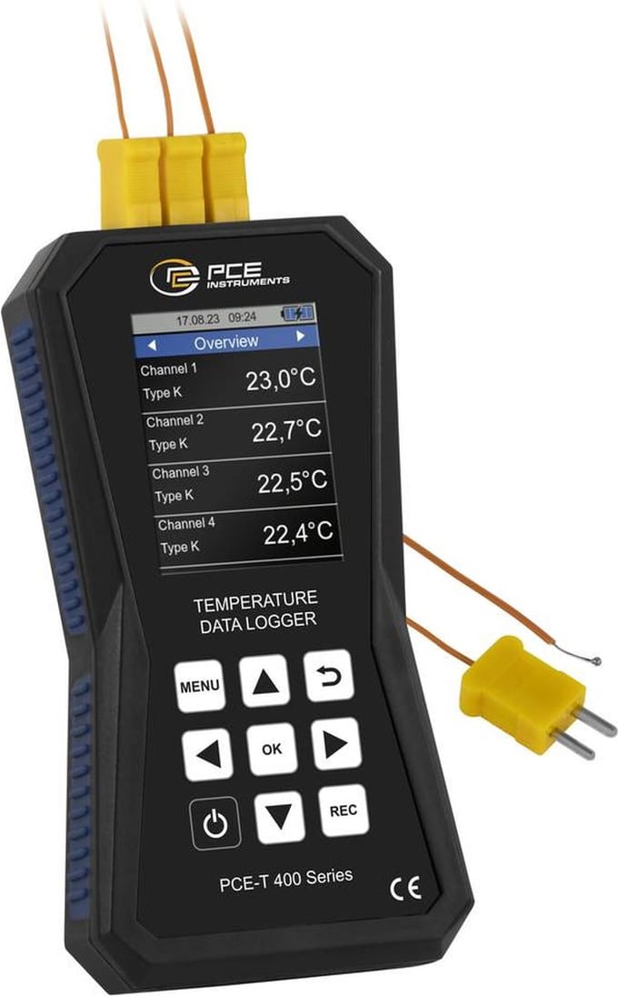PCE Instruments PCE-T 420 PCE-T 420 Temperatuur datalogger Te meten grootheid Temperatuur -200 tot 1800 °C PDF-functie