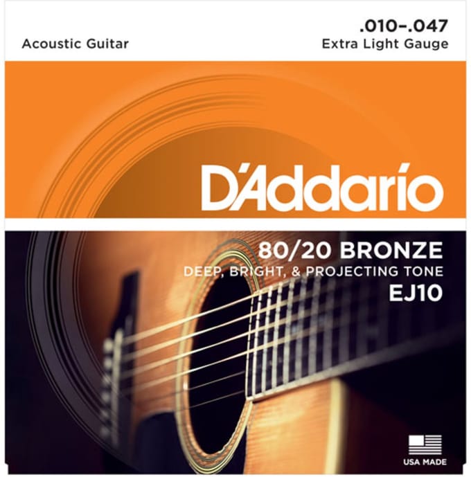 D'Addario EJ10 Snaren voor Akoestische Gitaar (10-47) Extra Light