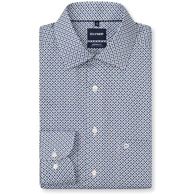 OLYMP Luxor Overhemd, Modern Fit, New Kent, Marineblauw