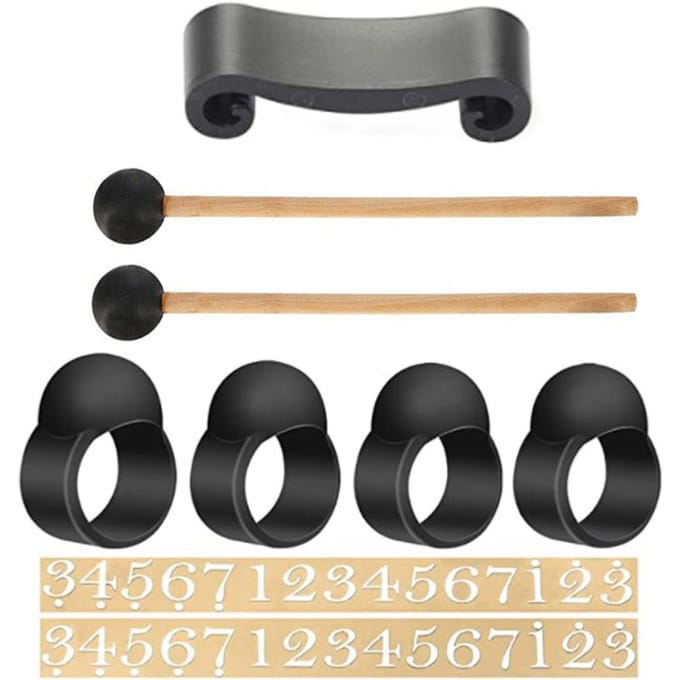 9-delige Tong Drum Accessoires Set Tank Drum Bevestigingen met Mallets Vinger Picks Sleeves Notities 9Pcs groen