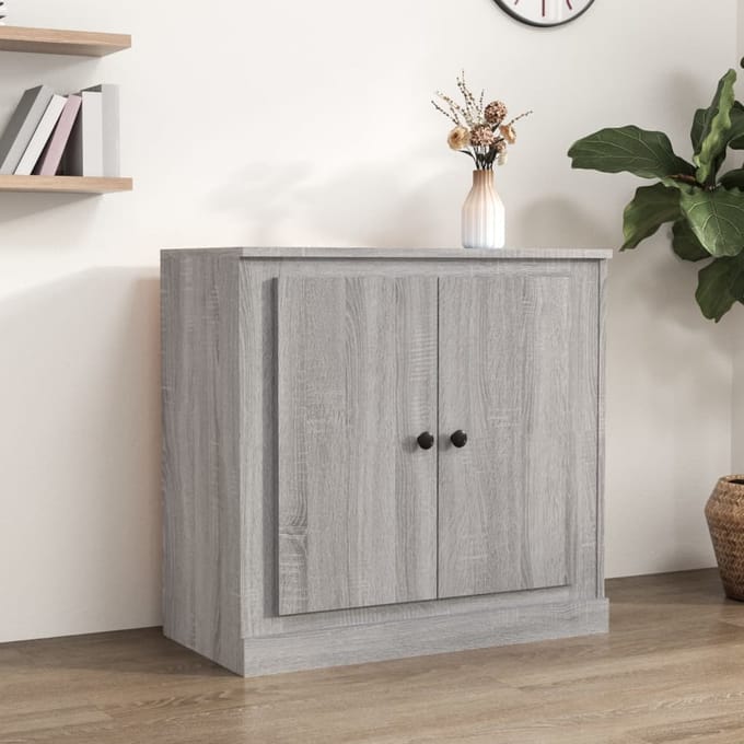 vidaXL - Dressoir - 70x35,5x67,5 - cm - bewerkt - hout - grijs - sonoma - eikenkleurig