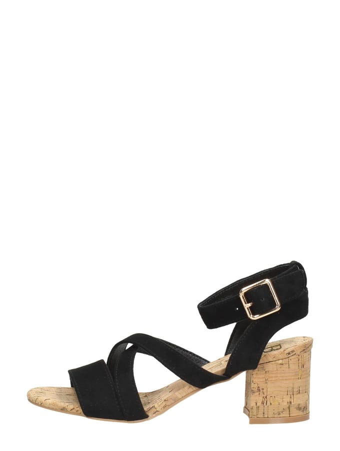 SUB55 Sandalen Hak Sandalen Hak - Zwart - Maat 36