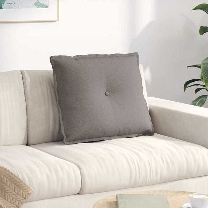 vidaXL - Rugkussen - Taupe - 60 - x - 50 - x - 19 - cm - Stof