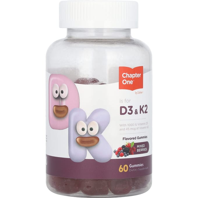 Hoofdstuk Eén, D3 & K2, gemengde bessen, 60 gummies