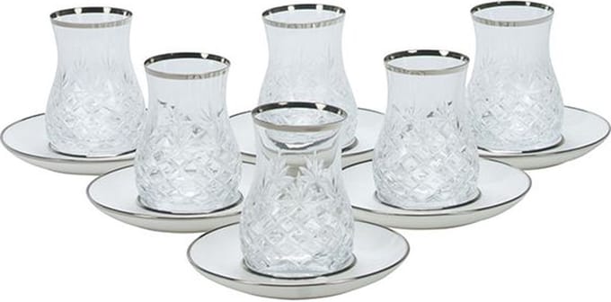 BRICARD MAGNOLIA THEEGLAZEN SET | ZILVER 12-DELIG
