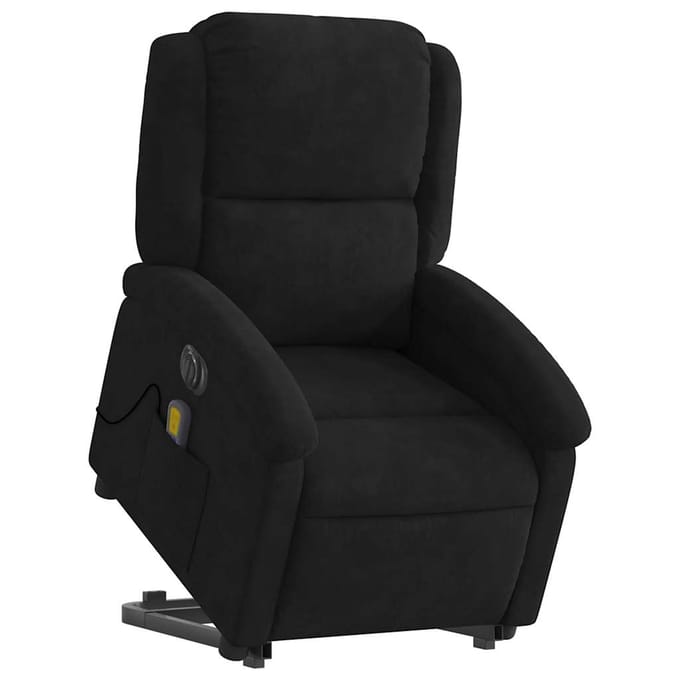 vidaXL - Sta-op-massagestoel - elektrisch - verstelbaar - fluweel - zwart